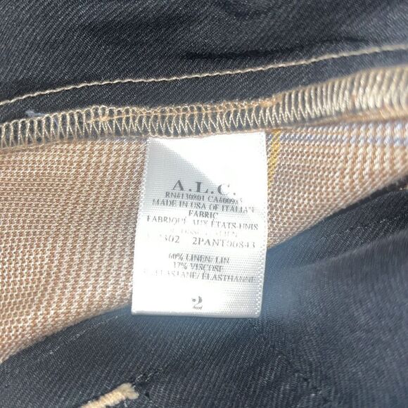 NWT A.L.C. Fynn Plaid Printed Straight-Leg Pants with a pleated front size 2 - Picture 8 of 8